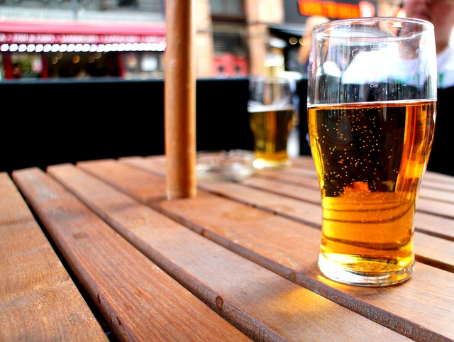 beer on a table